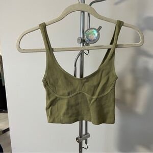 Free People Olive Ribbed Tank